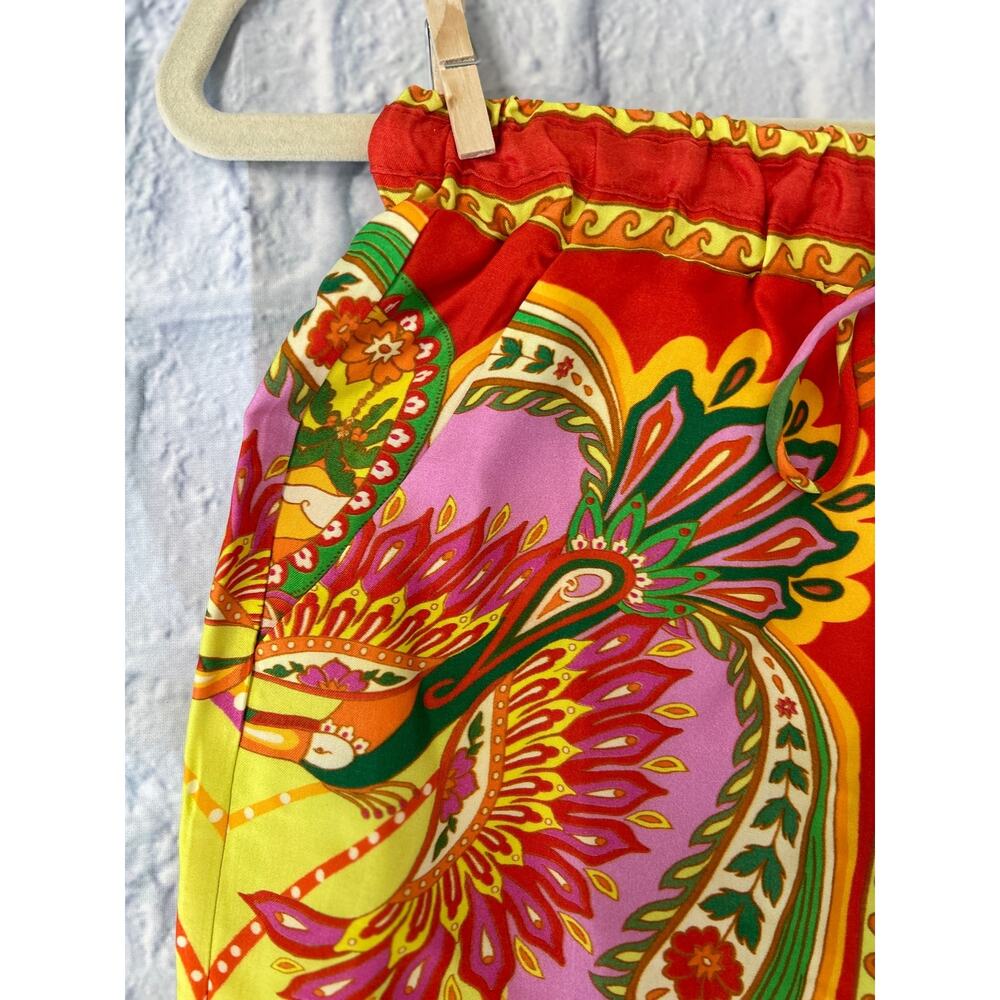 NWT FARM Rio Multicolor Beach Toucans Scarf Straight Leg Pants XS - Picture 12 of 16